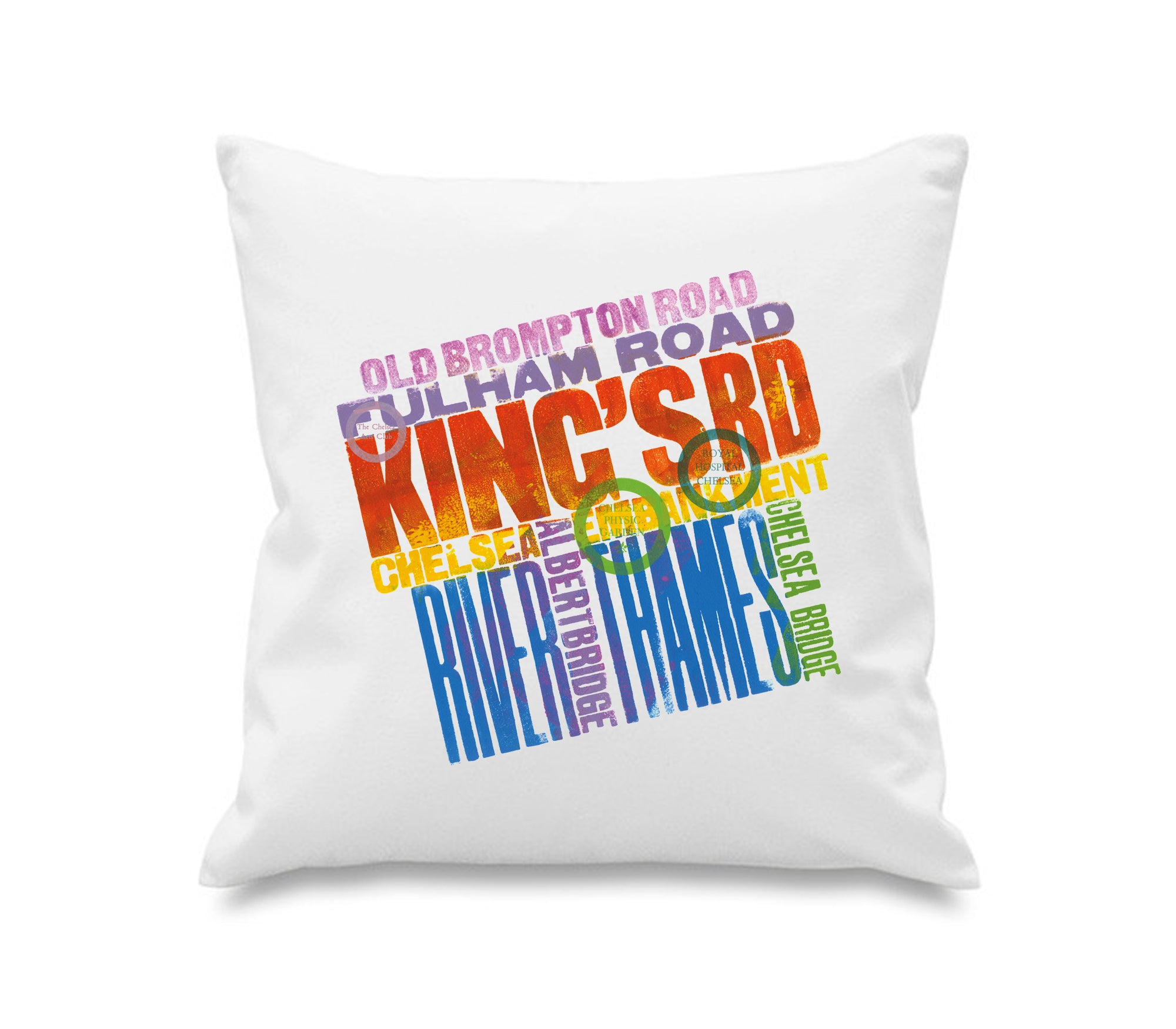 Alan Kitching 'London' Series 'Kings Road' Cotton Cushion Cover