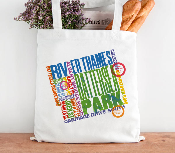 Alan Kitching 'London' Series 'Battersea' Cotton Tote Bag