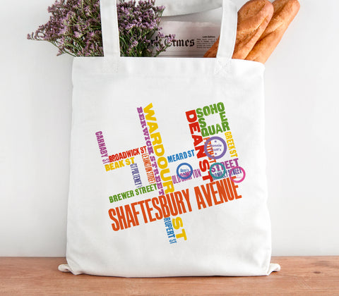 Alan Kitching 'London' Series 'Shaftsbury Avenue' Cotton Tote Bag