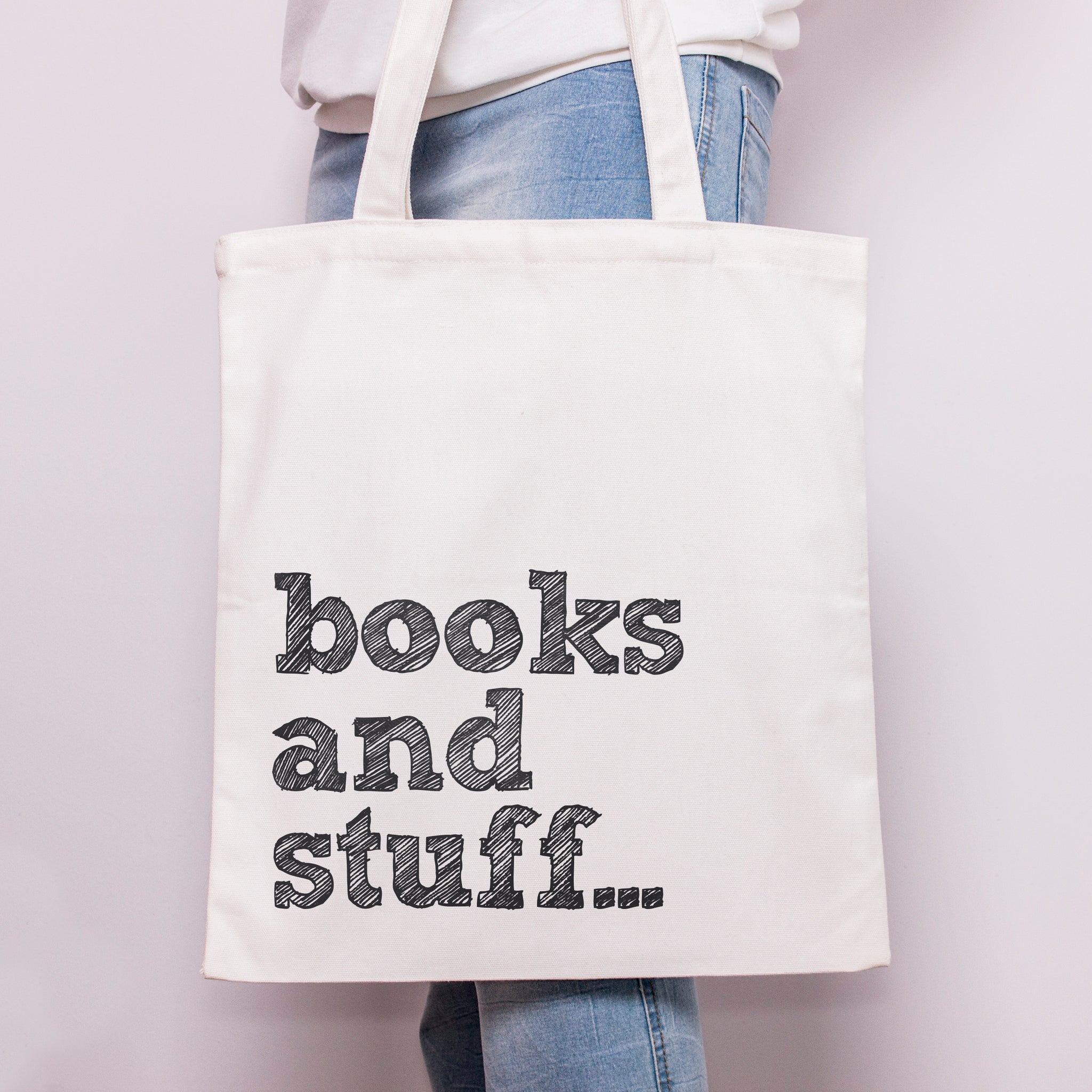 Books and Stuff Cotton Tote Bag