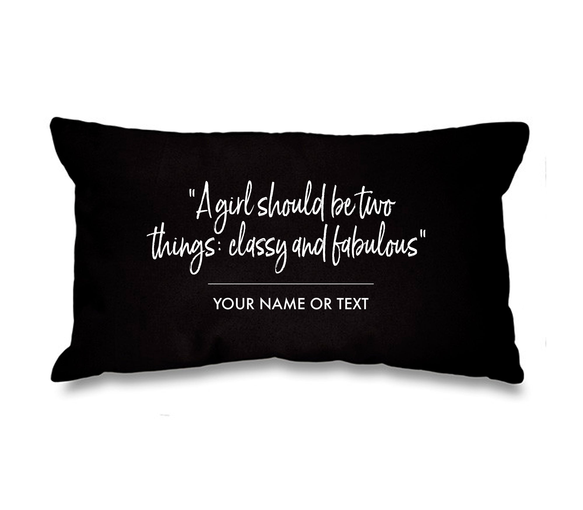 Personalised Designer Inspired Quote 'Fabulous' Rectangular Cotton Cushion Cover