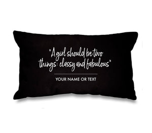 Personalised Designer Inspired Quote 'Fabulous' Rectangular Cotton Cushion Cover