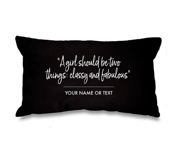 Personalised Designer Inspired Quote 'Fabulous' Rectangular Cotton Cushion Cover