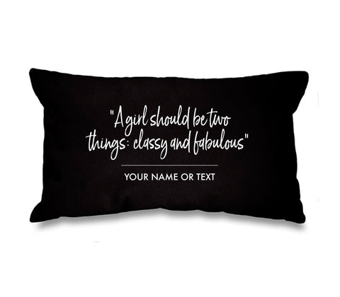 Personalised Designer Inspired Quote 'Fabulous' Rectangular Cotton Cushion Cover