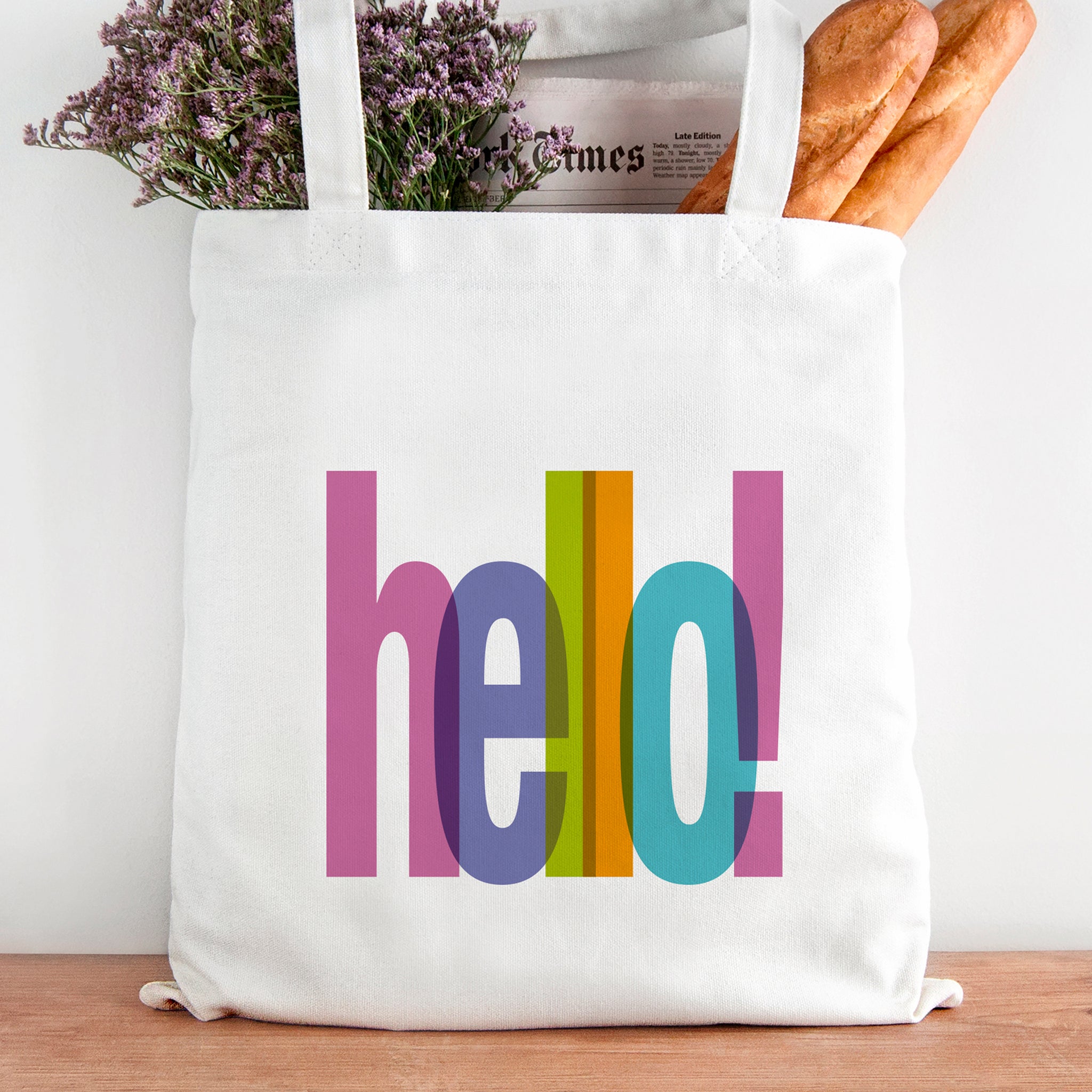 Hello Cotton Tote Bag