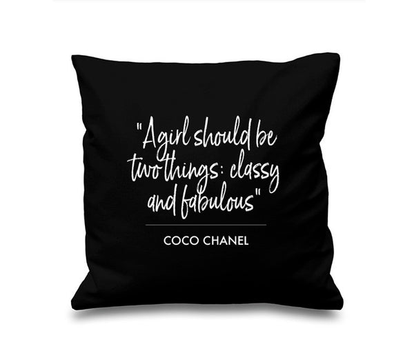 Personalised Designer Inspired 'Classy / Fabulous Quote Cotton Cushion Cover