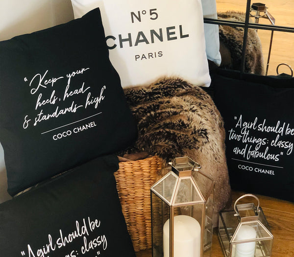 Personalised Designer Inspired 'Classy / Fabulous Quote Cotton Cushion Cover